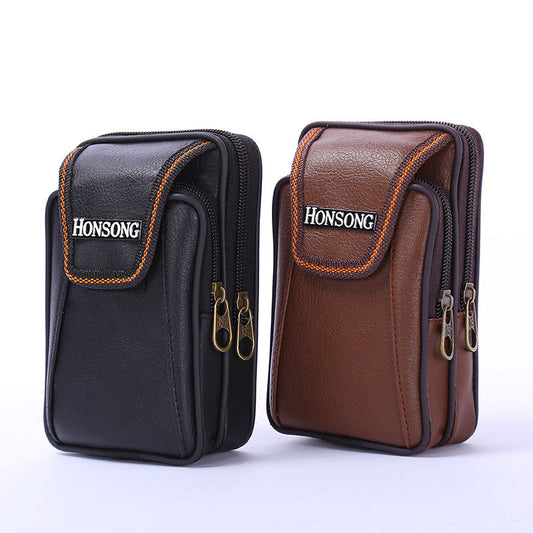 Porte-monnaie double fermeture éclair pour homme à passer à la ceinture
