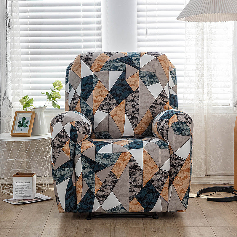 Housse de fauteuil inclinable tout compris en tissu imprimé extensible, 1 place