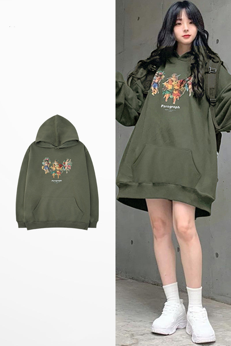 Sudadera con capucha, forro de terciopelo, gruesa, informal, estilo coreano, deportiva, para hombre, ropa de otoño