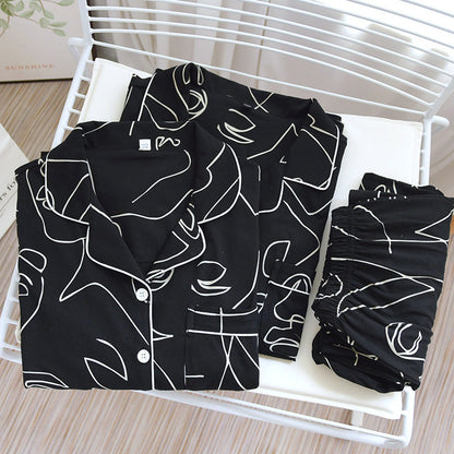 Thin Cardigan Plus Size Cotton Lapel Home Service