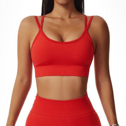 Shockproof Beauty Back Sportswear Seamless Gathering Vest Women
