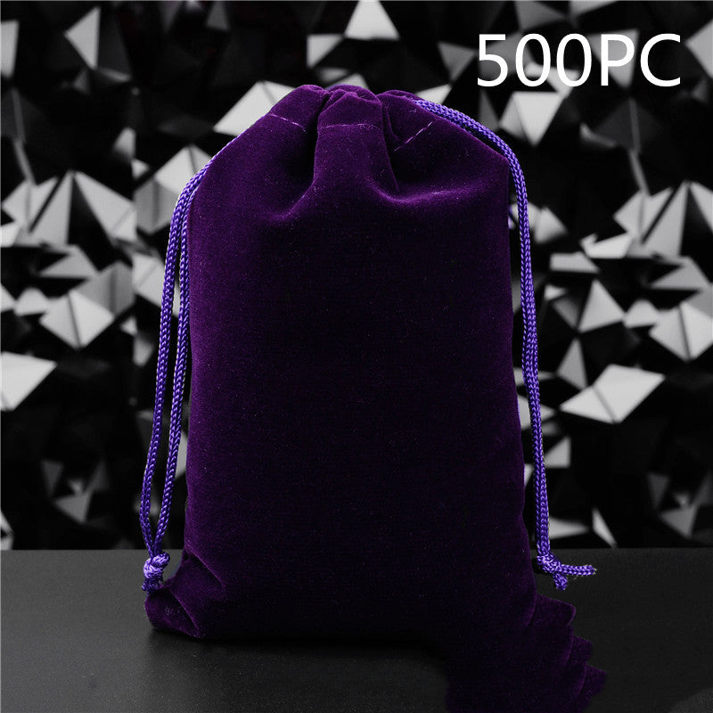 Pochette à Bijoux en Flanelle Unie avec Cordon de Serrage