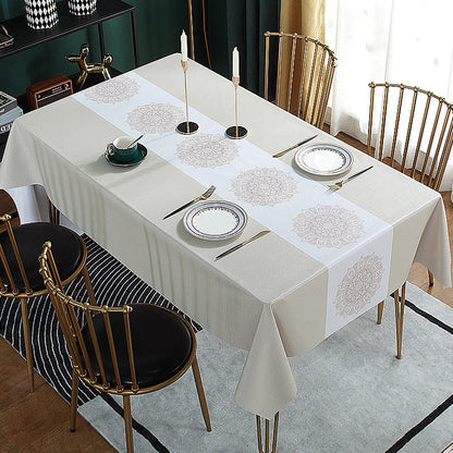 Printed Check Thickened Round Table Wash Free