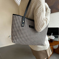 Bolso de Hombro de Pata de Gallo Moda Invierno Bolsos de Desplazamiento Bolsos Grandes de Mujer Bolsos de Compras Informales