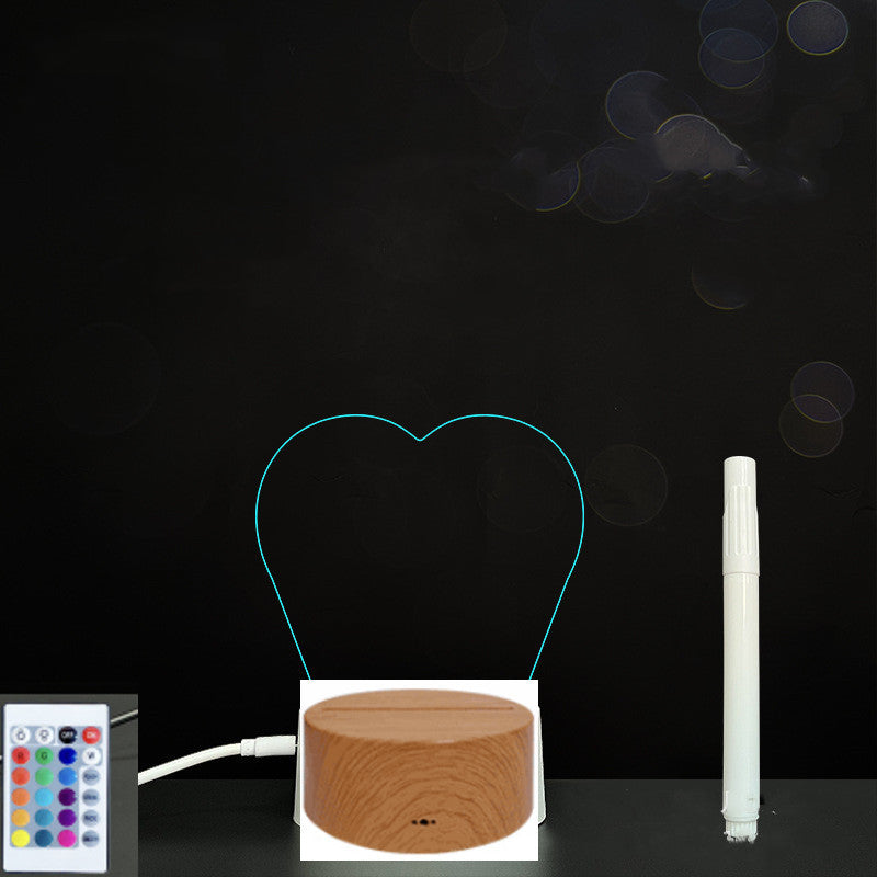 Tableau de messages manuscrits en acrylique 3D avec lumière LED