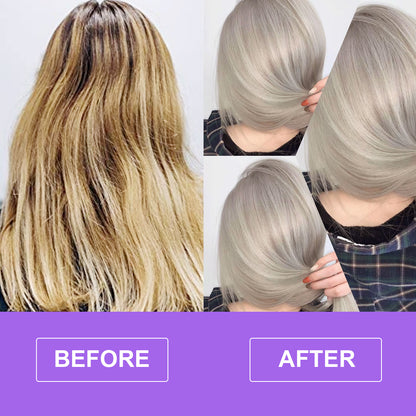 Purple Shampoo for Yellow Tone Removal – Brass Neutralizing Hair Care for Blonde, Silver & Gray Hair