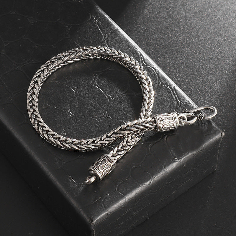 Bracelet personnalisé de style rétro en acier inoxydable pour hommes