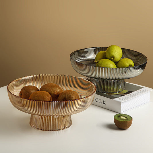 Plateau à fruits en verre pour table basse de salon