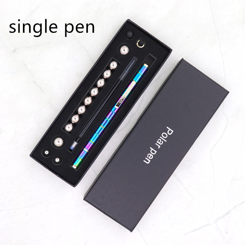 Boîte cadeau anti-stress Kits dorés noirs amusants Stylo polaire magnétique Fidget avec stylet bille