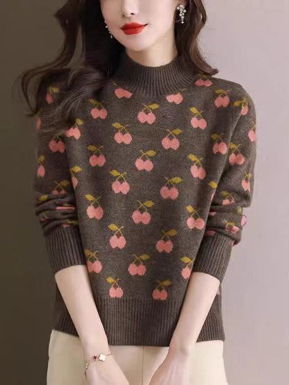 Women's Cashmere Sweater Autumn And Winter New Half Turtleneck Bottoming Shirt