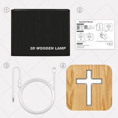 Solid Wood Craft Table Wooden Led Small Night Light
