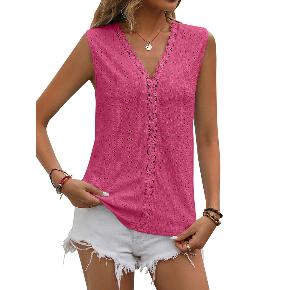 Women's Lace V-Neck Hollow Vest