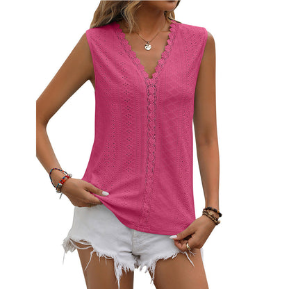 Women's Lace V-Neck Hollow Vest
