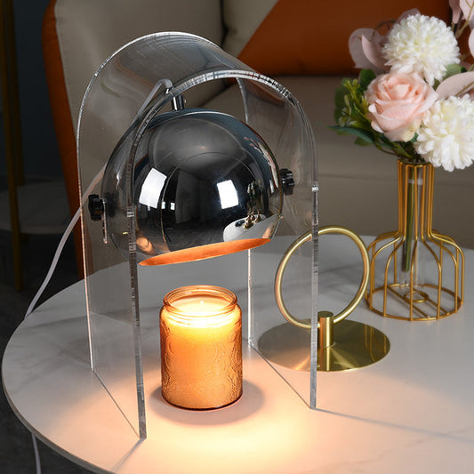 Lampe de table à cire fondue, variateur d'intensité, minuterie, en verre acrylique, pour chambre à coucher.
