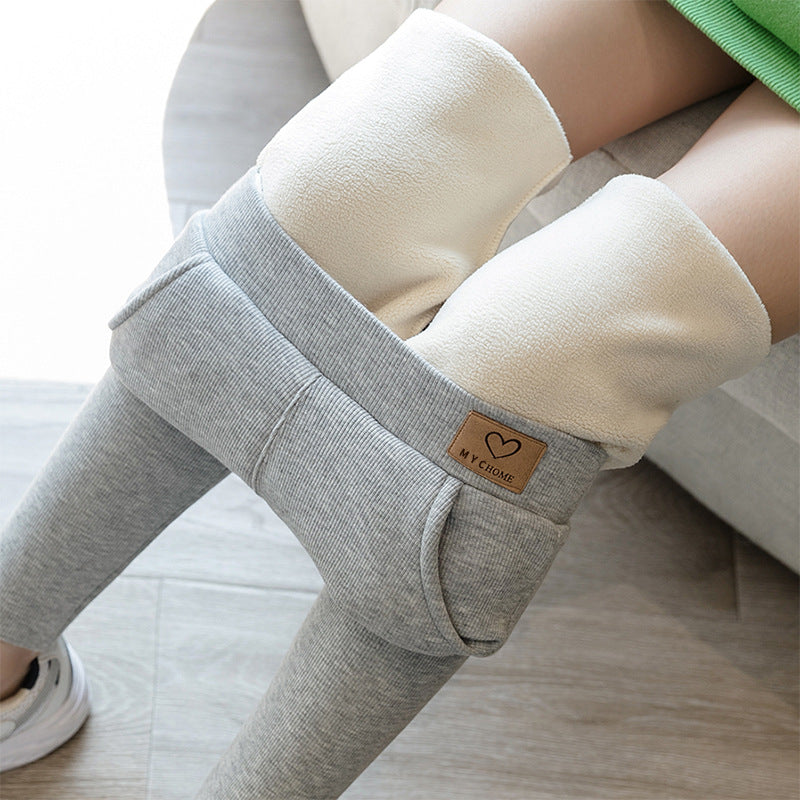Solid Color Grey Plus Size Pocket Leggings Stretch