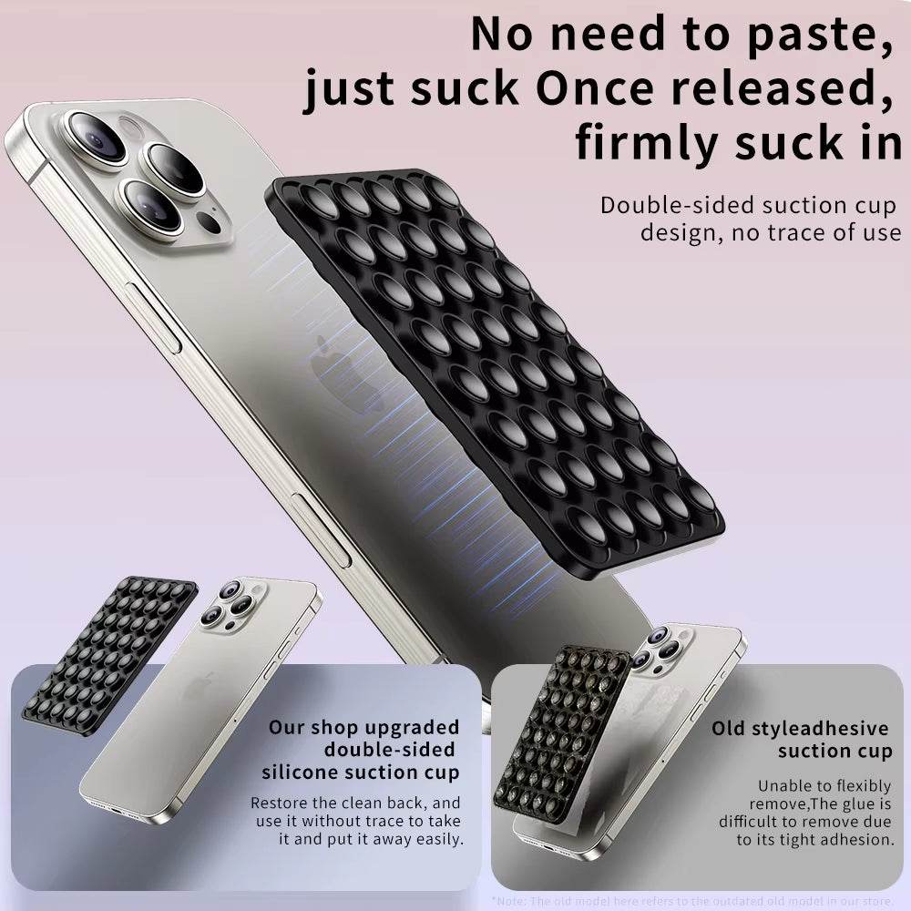 Double-Sided Silicone Phone Wall Mount – 2-Pack Suction Grip