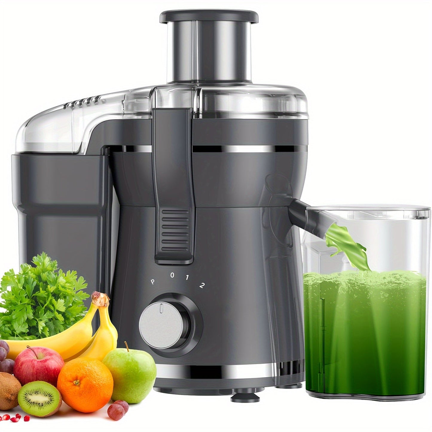 Extracteur de jus 500W pour fruits et légumes – Grande ouverture, acier inoxydable, nettoyage facile