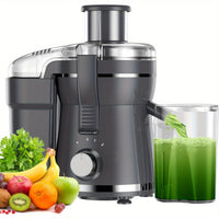 Extracteur de jus 500W pour fruits et légumes – Grande ouverture, acier inoxydable, nettoyage facile