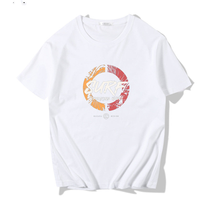 Japanese Harbor Style Men's Cotton T-Shirt – Loose Print Crew Neck | S–5XL