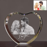 Adornos de cristal tallado en forma de corazón