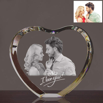 Adornos de cristal tallado en forma de corazón