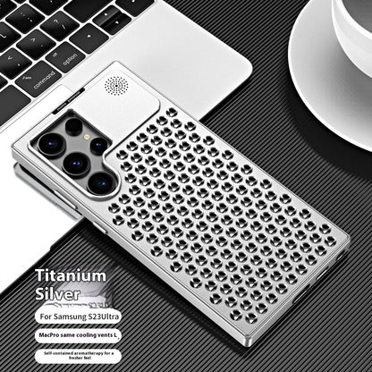 Spring Fastener Magnetic Suction Aluminum Alloy Heat Dissipation S24ultra Phone Case