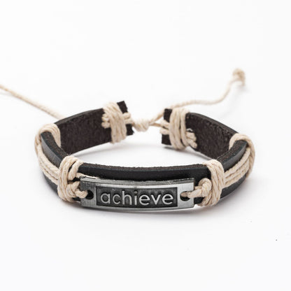 Bracelet quatre pièces personnalisé alphabet mode pour hommes et femmes