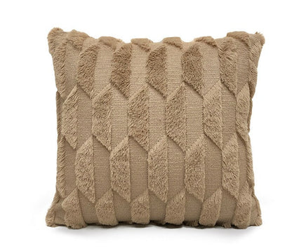 Plush Solid Color Sofa Pillowcase Living Room Cushion