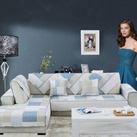 High-end Cotton Sofa Cushion Simple Cloth Modern Cotton Twill Four Seasons Non-slip Cushion Summer Sofa Covers
