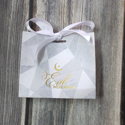 Suministros de decoración de bolsas de regalo de Eid de caja de azúcar jaspeada