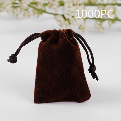 Pochette à Bijoux en Flanelle Unie avec Cordon de Serrage