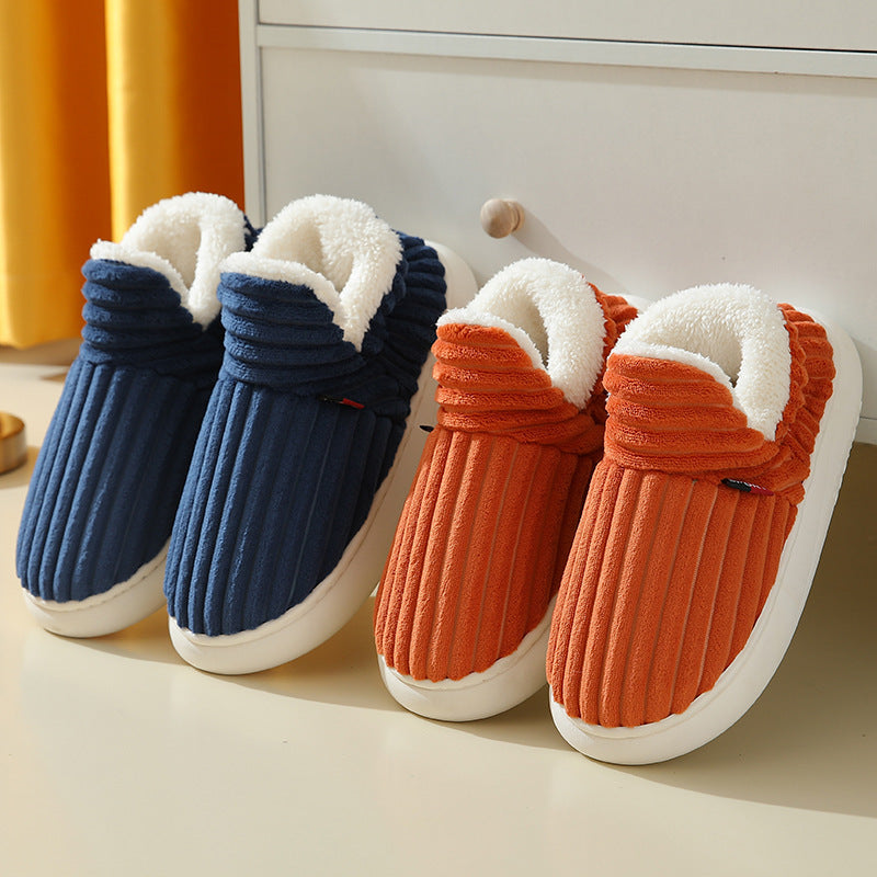 Nouvelles pantoufles en coton pour femmes Chaussons chauds en coton en peluche polaire duveteuse