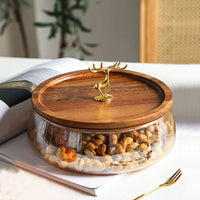 Glass Fruit Pot Coffee Table Snack Storage Box