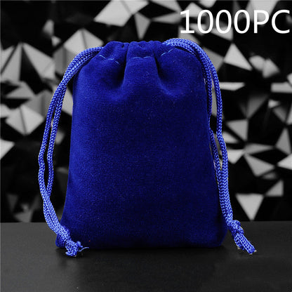 Pochette à Bijoux en Flanelle Unie avec Cordon de Serrage