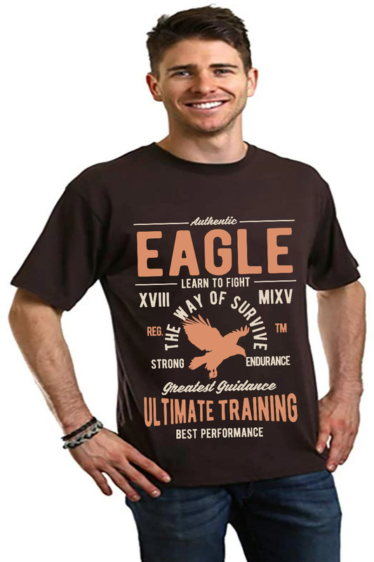 T-shirt graphique à manches courtes en bambou-viscose/coton biologique Eagle pour hommes