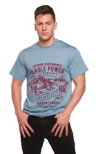 T-shirt graphique à manches courtes en bambou-viscose/coton biologique Eagle Power pour homme