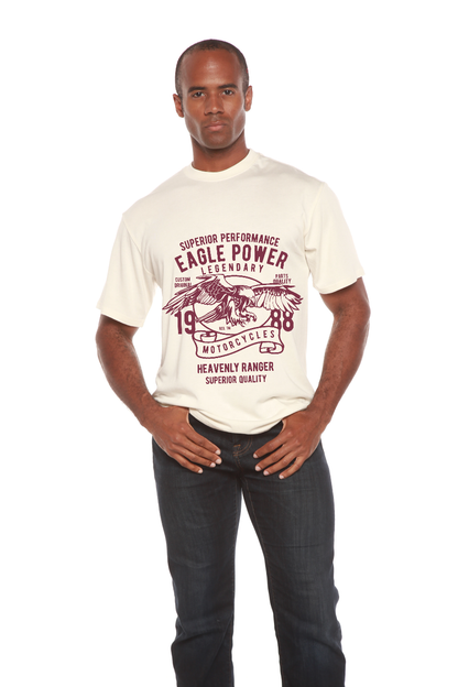 T-shirt graphique à manches courtes en bambou-viscose/coton biologique Eagle Power pour homme