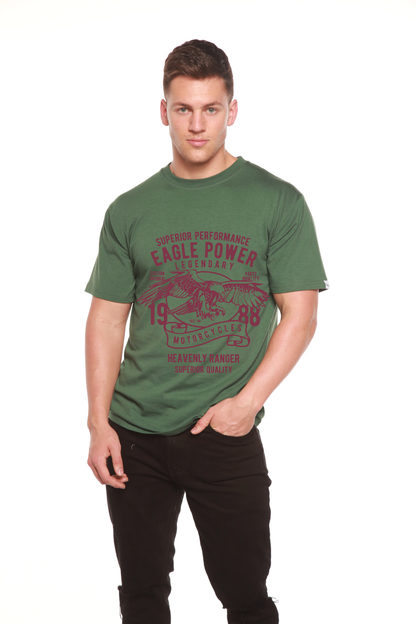 T-shirt graphique à manches courtes en bambou-viscose/coton biologique Eagle Power pour homme