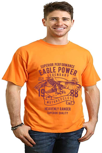 T-shirt graphique à manches courtes en bambou-viscose/coton biologique Eagle Power pour homme