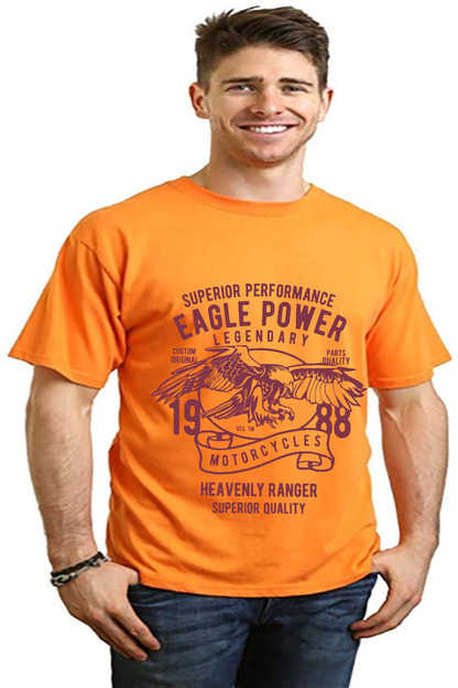 T-shirt graphique à manches courtes en bambou-viscose/coton biologique Eagle Power pour homme