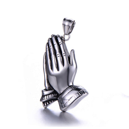 Men's Double-handed Titanium Steel Necklace Personalized Stainless Steel