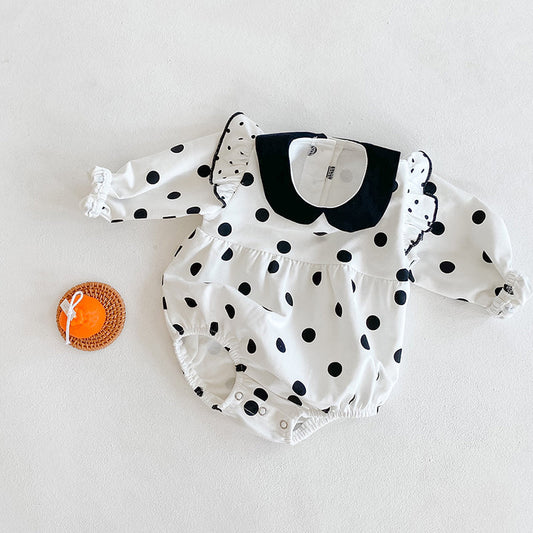 Ropa de una pieza para niños pequeños, lunares, manga corta