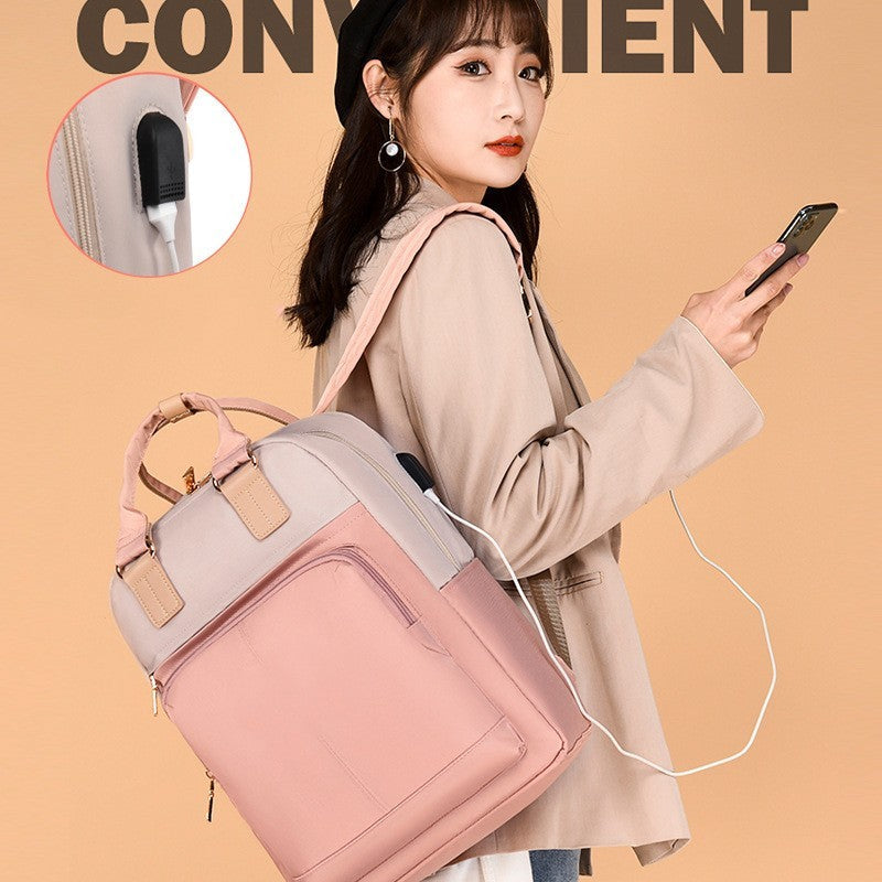 Mochila para ordenador, recargable por USB, a la moda