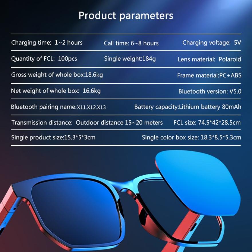 Smart Bluetooth 5.0 Sports Sunglasses – Wireless Music, Calls & Outdoor Audio Glasses