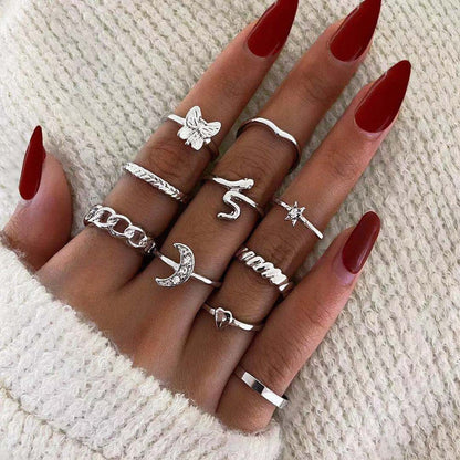 Women's Vintage Water Drop Diamond Ring Suit