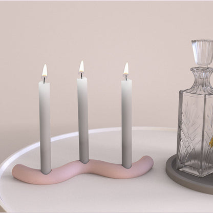 Silica Gel Mold Candle Holder S Type Boreal Europe Style