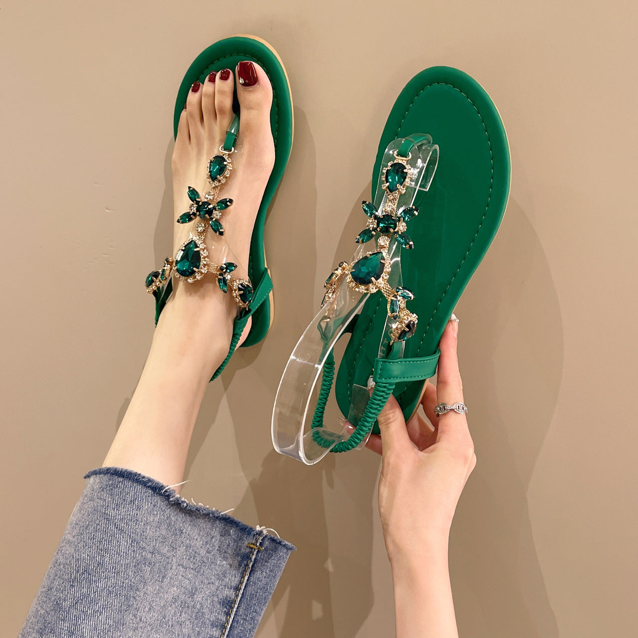 Women's Simple Solid Color Fashion Statement Sandals