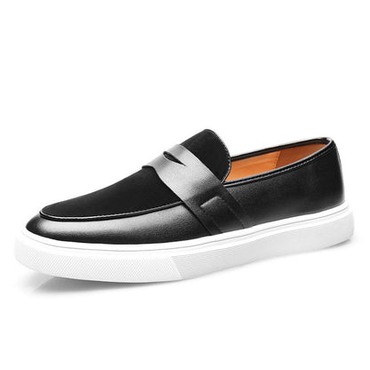Thick-Sole Casual Leather Shoes – Wedge Heel, 3 Colors