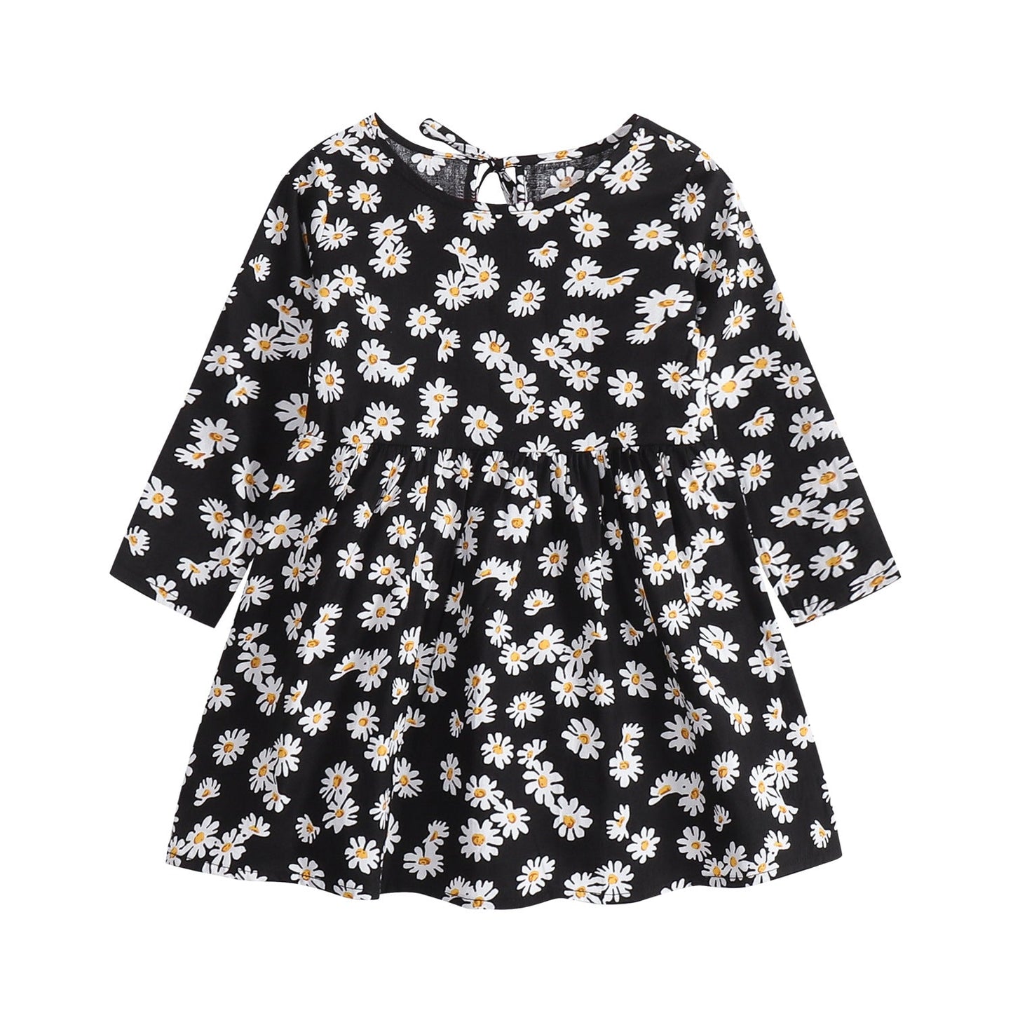 Robe en coton à manches longues à motif floral pour enfants