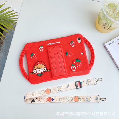 Handle House Strawberry Girl Applicable Tablet Silicone Ipad Case